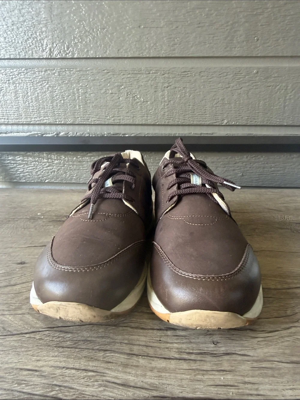 SAS Tripad ComfortMen's Brown Leather-Look Lace-Up Oxfords size 10 WW
